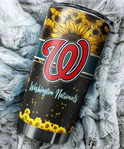 Washington Nationals MLB Tumbler with Stunning Sunflower Design and MLB Logo