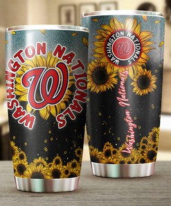 Washington Nationals MLB Tumbler with Sunflower and MLB Logo - Ideal Gift for Nats Fans