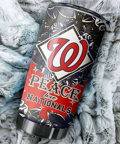 Washington Nationals Peace and Love Edition MLB Tumbler - Baseball Mom Tumbler Ideas