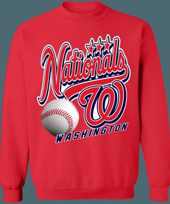 Washington Nationals Vintage MLB Crewneck Sweatshirt Hoodie Shirt - Ideal For Baseball Fans