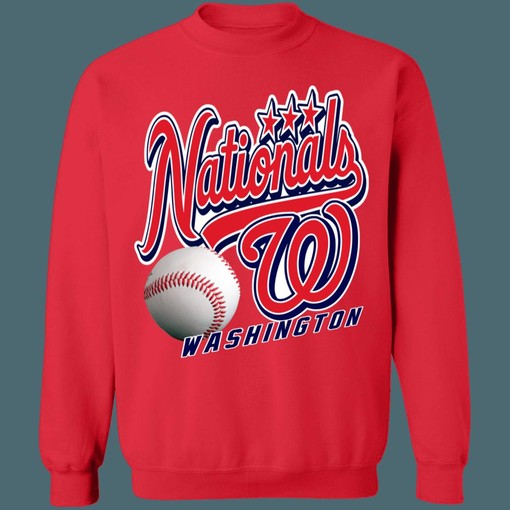 Washington Nationals Vintage MLB Crewneck Sweatshirt Hoodie Shirt - Ideal For Baseball Fans