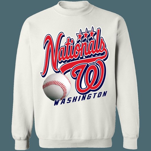 Washington Nationals Vintage MLB Crewneck Sweatshirt Hoodie Shirt - Ideal For Baseball Fans - Image 2