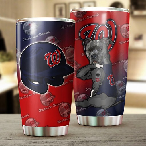 Washington Nationals Witty Charm Funny Dog MLB Tumbler with a Unique MLB Design