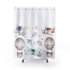 Watercolor Airplanes and Balloons Print Shower Curtain for Children's Bath Decor
