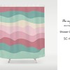Wavy Green Nature Theme Disney Shower Curtain, Waterproof and Extra Heavy Quality with Colorful Fabric