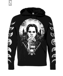 Wednesday Addams Poisonous Dark All Over Print Hoodie with Mysterious Design