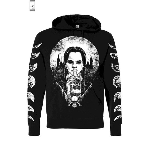 Wednesday Addams Poisonous Dark All Over Print Hoodie with Mysterious Design