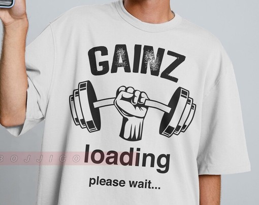 Weightlifting Gainz Loading Please Wait Unisex Tee, Weightlifting Gift and Fan Shirt - Image 2