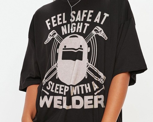 Welding Tee, Welder Unisex T-Shirt, Feels Safe at Night T-Shirt, Gift for Welder, Sleep with a Welder T-Shirt - Image 2