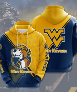 West Virginia Mountaineers All Over Print Hoodie in 3D for Fans