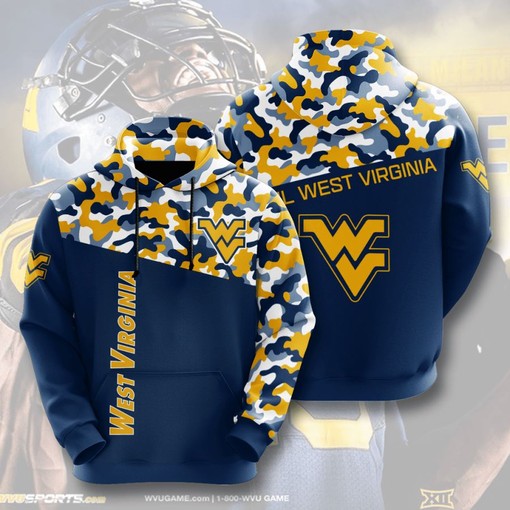 West Virginia Mountaineers Custom All Over Print Sport Hoodie in 3D