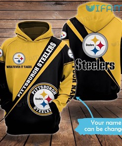 Whatever It Takes Pittsburgh Steelers Gift with Custom Name 3D Hoodie Design