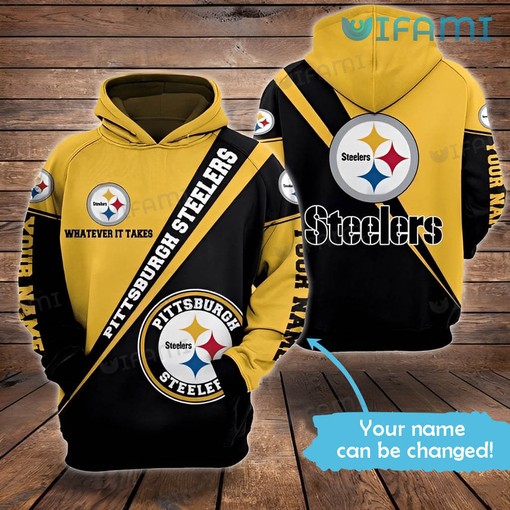 Whatever It Takes Pittsburgh Steelers Gift with Custom Name 3D Hoodie Design