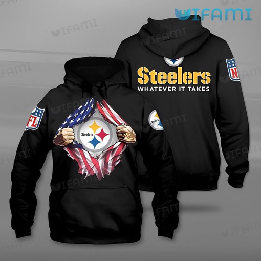 Whatever It Takes USA Flag - Steelers 3D All Over Print Hoodie with Patriotic Design