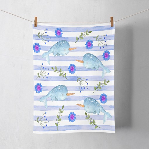 Whimsical Narwhal Shower Curtain with Oceanic Bathroom Decor for Playful Charm - Image 4