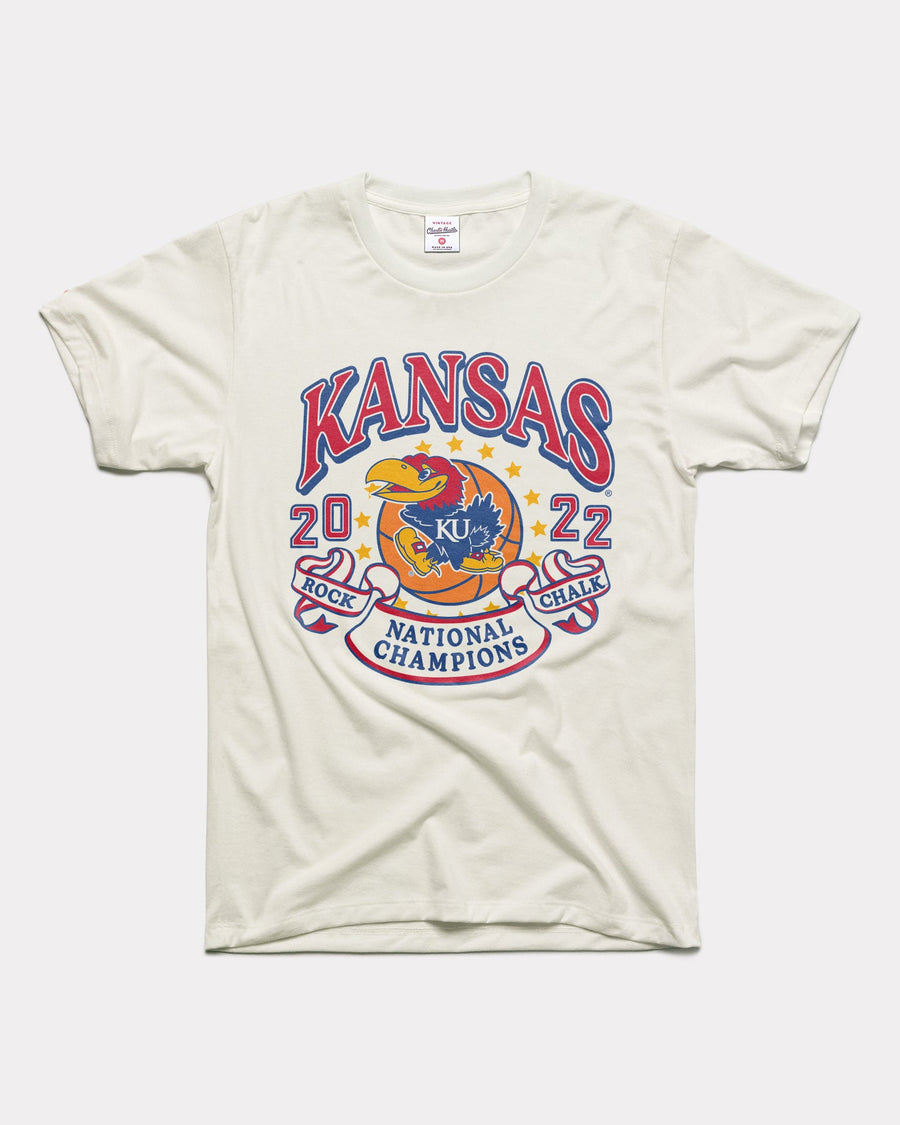 White 2022 NCAA Kansas National Champions T-Shirt - Gifts for NCAA Shirts Fans