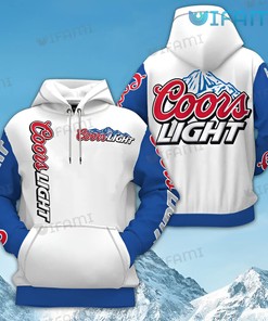 White Blue Coors All Over Print 3D Hoodie for Beer Lovers