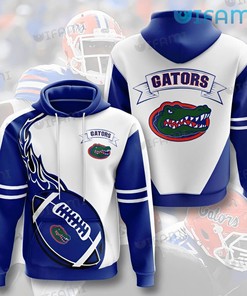 White Blue Logo Florida Gators Hoodie - 3D All Over Print Football Design
