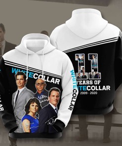 White Collar Custom All Over Print 3D Hoodie with Design