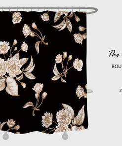White Flowers Shower Curtain, Luxury Bathtub Decoration, Unique Tub Accessory
