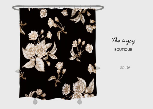White Flowers Shower Curtain, Luxury Bathtub Decoration, Unique Tub Accessory