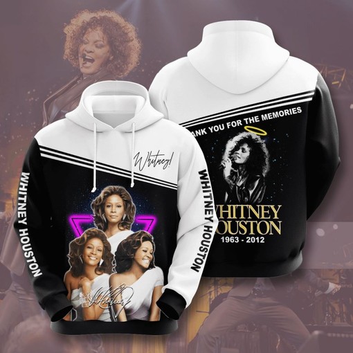 Whitney Houston Pop Music Icon Custom All Over Print 3D Hoodie with Memorable Design