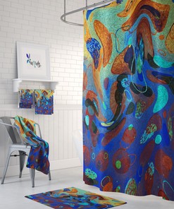 Wild Angry Sea Abstraction Shower Curtain for Vibrant Bathroom Decor