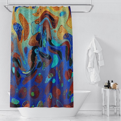 Wild Angry Sea Abstraction Shower Curtain for Vibrant Bathroom Decor - Image 2