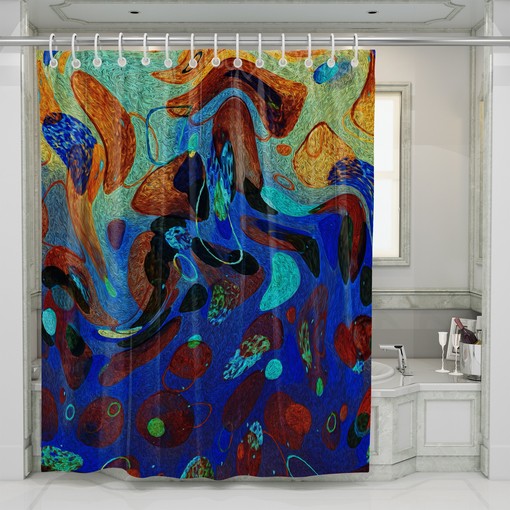 Wild Angry Sea Abstraction Shower Curtain for Vibrant Bathroom Decor - Image 3