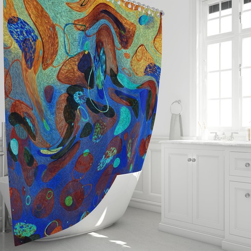 Wild Angry Sea Abstraction Shower Curtain for Vibrant Bathroom Decor - Image 4