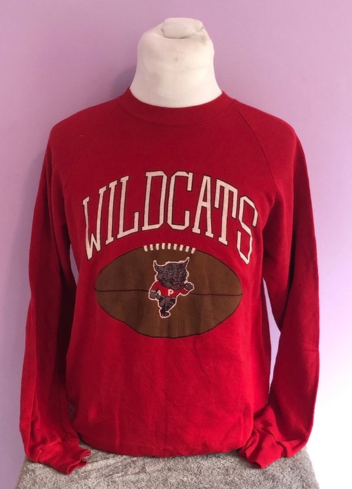 Wildcats Football Sports 80s Vintage Red Crewneck Sweatshirt, Unisex Sweatshirt Hoodie Shirt, College Shirts