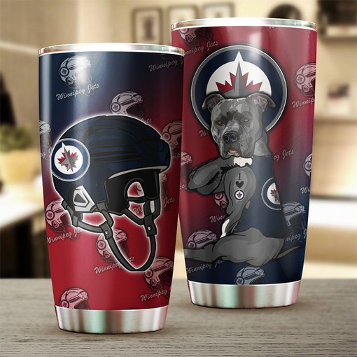 Winnipeg Jets NHL Tumbler NHL Fans' Funny Dog Design Tumbler, Perfect for Gifting with Tumbler Ideas