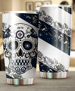 Winnipeg Jets NHL Tumbler NHL Fans' Skull Design Tumbler, Perfect for Game Nights and Tumbler Gift Ideas