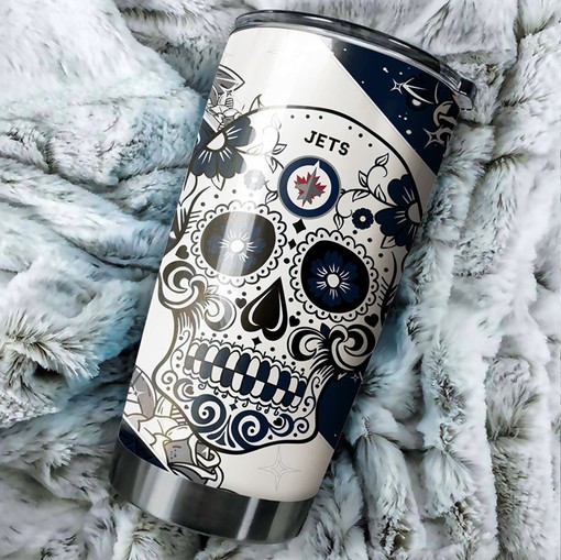 Winnipeg Jets NHL Tumbler NHL Fans' Skull Design Tumbler, Perfect for Game Nights and Tumbler Gift Ideas - Image 2