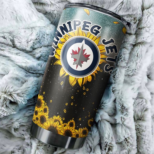 Winnipeg Jets NHL Tumbler Sunflower Sunshine Design Tumbler for NHL Fans Who Love Beauty - Image 2