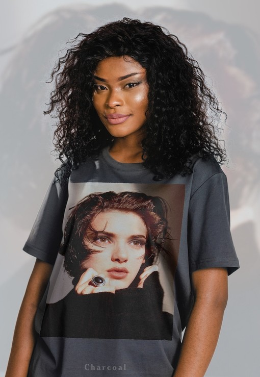 Winona Ryder 90s Photo Tee, Beautiful Actress Fan Art Design Shirt - Image 4