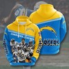 Winter Style Custom Sport Design All Over Print 3D Hoodie - Los Angeles Chargers Fans