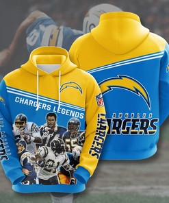 Winter Style Custom Sport Design All Over Print 3D Hoodie - Los Angeles Chargers Fans