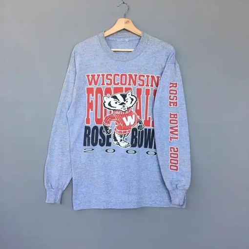Wisconsin Badger Football Rose Bowl Sweatshirt, Wisconsin Travel Gift, University Student Gift with ncaa shirts for men