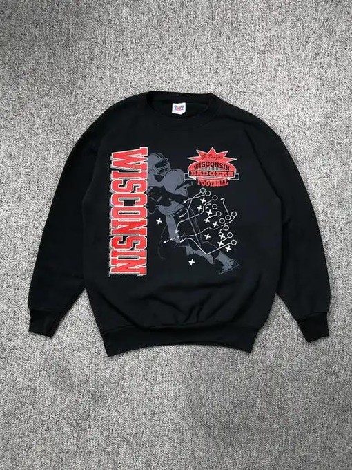 Wisconsin Badgers Football Sweatshirt - Vintage Style NCAA Gifts with college shirts