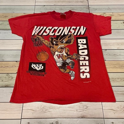 Wisconsin Badgers NCAA Basketball Sport University American Sweatshirt, Gifts for NCAA Sports Fans