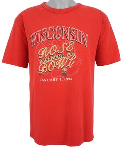 Wisconsin Badgers Rose Bowl Spell-Out T-Shirt, 1994 Vintage NCAA Shirt - Great Choice for Sport Fans