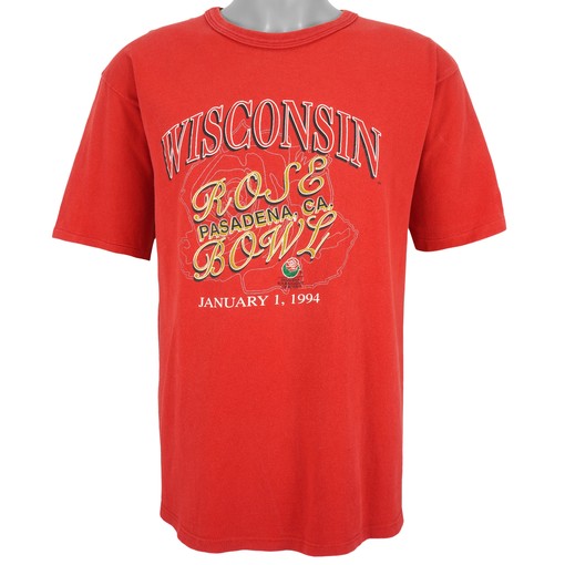 Wisconsin Badgers Rose Bowl Spell-Out T-Shirt, 1994 Vintage NCAA Shirt - Great Choice for Sport Fans