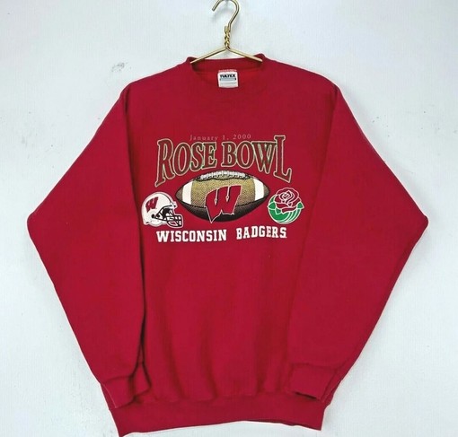 Wisconsin Badgers Rose Bowl Vintage 90s Sweatshirt Hoodie - NCAA Fan Apparel