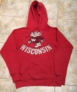 Wisconsin Badgers Vintage Hoodie from the 1980s, Perfect Gift for NCAA Fans for Vintage Style