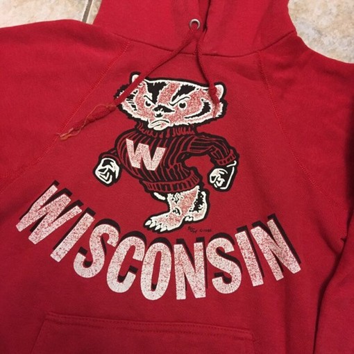 Wisconsin Badgers Vintage Hoodie from the 1980s, Perfect Gift for NCAA Fans for Vintage Style - Image 2
