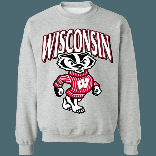 Wisconsin Badgers Vintage NCAA Crewneck Sweatshirt Hoodie Shirt Gifts for NCAA Fans - Image 2