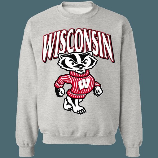 Wisconsin Badgers Vintage NCAA Crewneck Sweatshirt Hoodie Shirt Gifts for NCAA Fans - Image 3