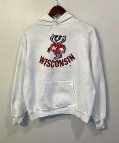 Wisconsin Badgers Vintage Style Hoodie Sweatshirt Bundle, NCAA Gifts for Fans with college shirts