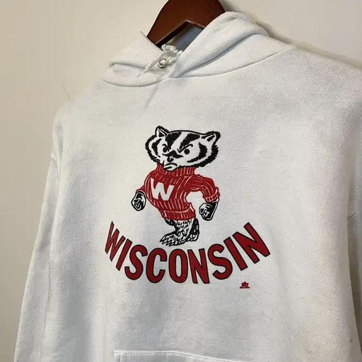 Wisconsin Badgers Vintage Style Hoodie Sweatshirt Bundle, NCAA Gifts for Fans with college shirts - Image 2